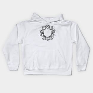 Mandala Flurry Black Kids Hoodie